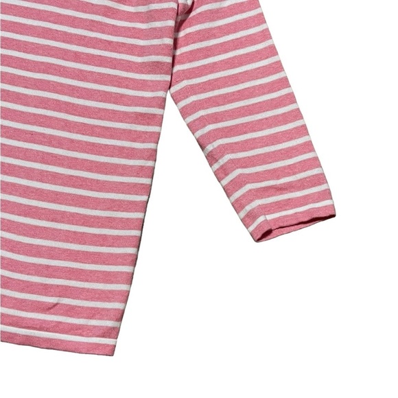 J. McLaughlin Piper stripe  3/4 sleeve sweater in pink and white - Picture 7 of 9